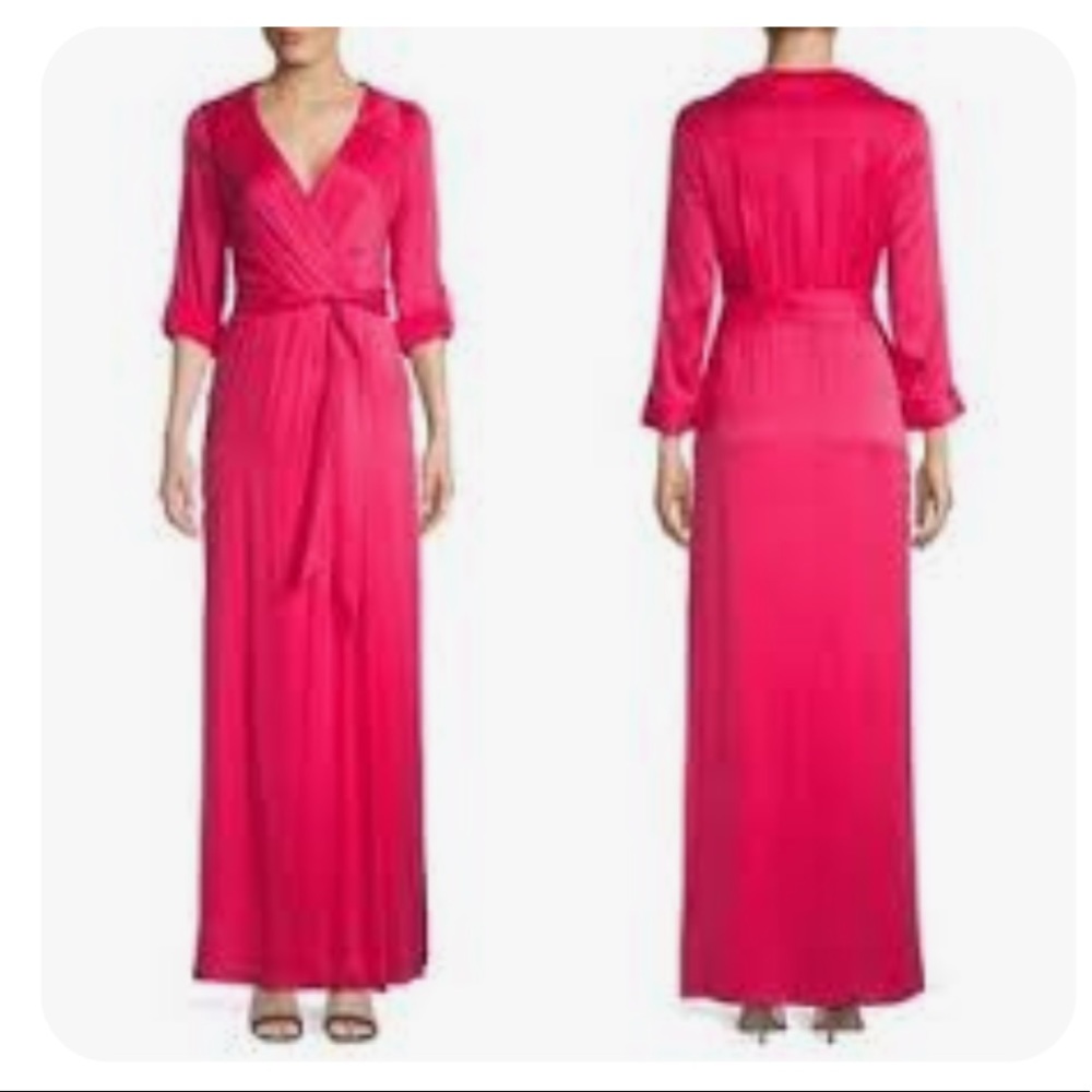 ALICE + OLIVIA
Bayley Wrap Draped Silk Maxi Shirtdress